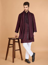 Marron Heavy Sequence Work Designer Kurta